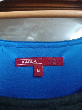 Vestido tul negro y azul