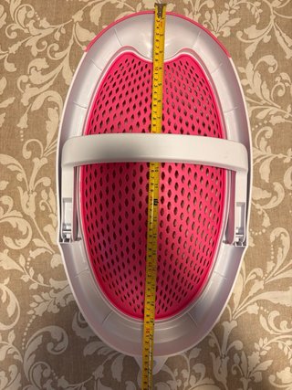 Hamaca para baño de bebé rosa y blanca