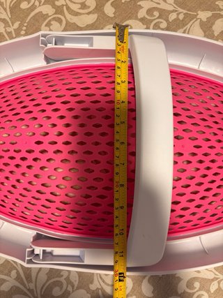 Hamaca para baño de bebé rosa y blanca