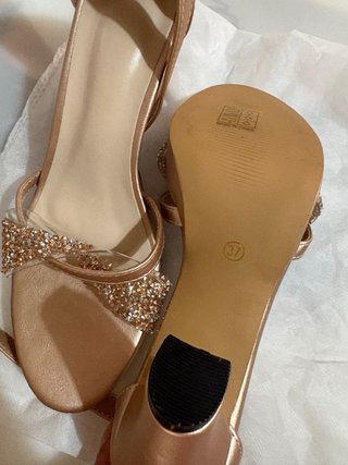 Sandalias fiesta champán talla 37