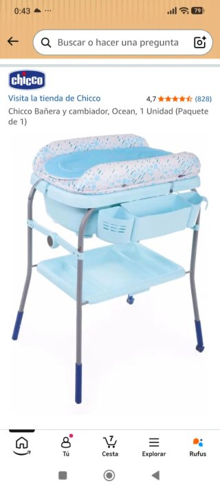 Bañera y cambiador Chicco Ocean.