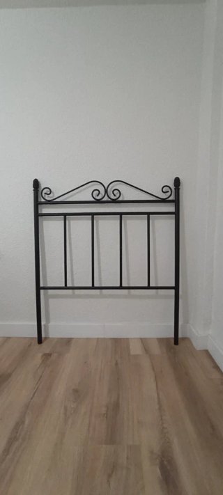 Cabezal cama individual de metal negro 90 y 105