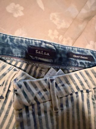 Vaqueros Salsa Talla 34 Rayas Azul/Blanco
