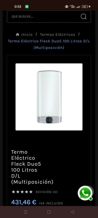 Termo eléctrico Fleck Duo5 100L