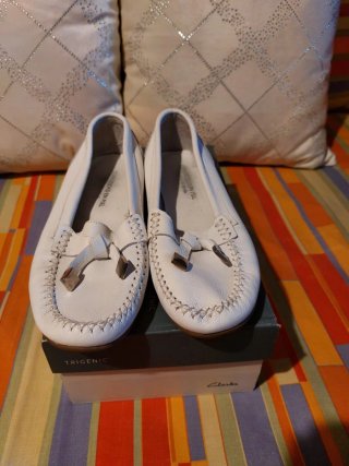 Mocasines Clarks Mujer Blanco Talla 37