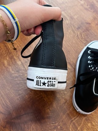Converse Piel Plataforma Negras