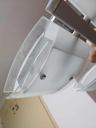 Lámpara de techo de cristal y metal