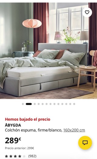Cama Ikea BRIMNES con almacenaje y colchón