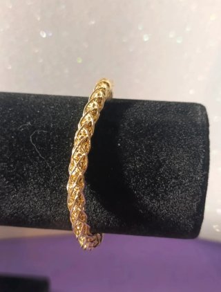 Pulsera abierta filigranas oro laminado