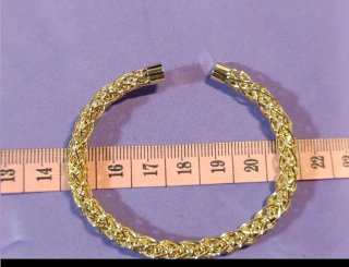 Pulsera abierta filigranas oro laminado