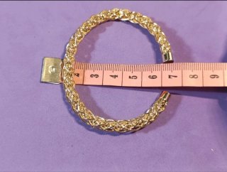 Pulsera abierta filigranas oro laminado