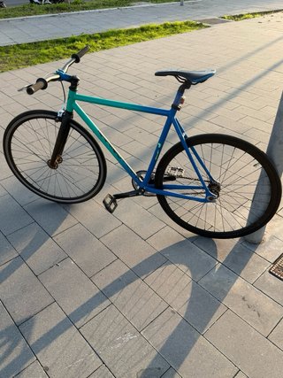 Bicicleta Fixie Azul y Verde