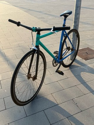 Bicicleta Fixie Azul y Verde