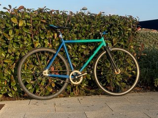 Bicicleta Fixie Azul y Verde
