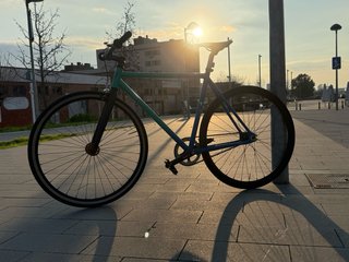 Bicicleta Fixie Azul y Verde