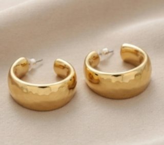 Pendientes aro dorados martelé