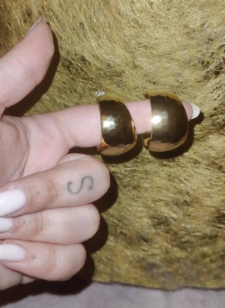 Pendientes aro dorados martelé