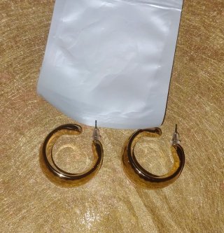 Pendientes aro dorados martelé