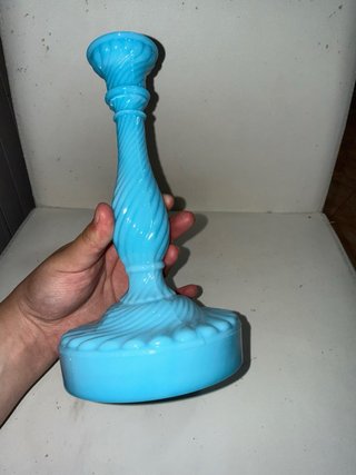 Candelabro de cristal azul