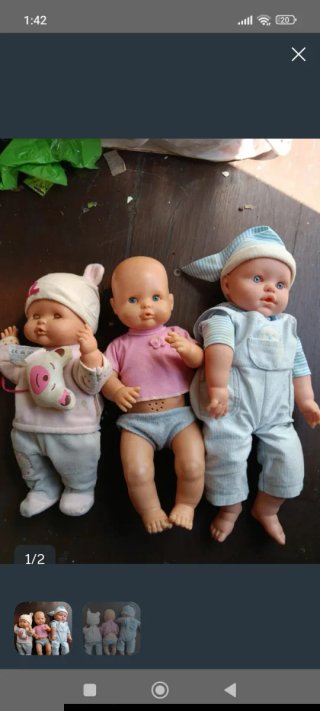 Lote de 3 muñecos bebé
