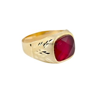 sello oro 18k con piedra con circonita t. 22 (19,74 mm)