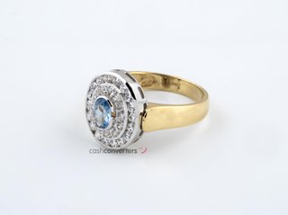 anillo oro 18k con piedra con circonita