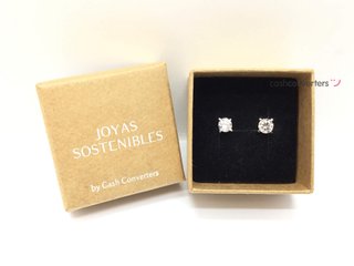 pendientes oro 18k con diamante de laboratorio
