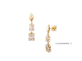 pendientes oro 18k con piedra con circonita