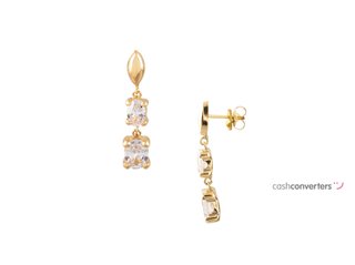 pendientes oro 18k con piedra con circonita