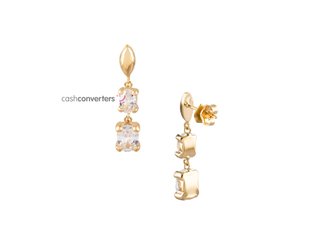 pendientes oro 18k con piedra con circonita