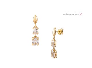 pendientes oro 18k con piedra con circonita