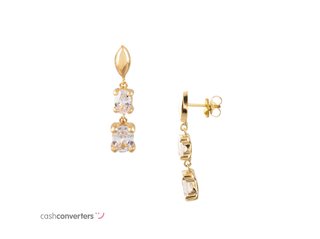 pendientes oro 18k con piedra con circonita