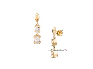 pendientes oro 18k con piedra con circonita