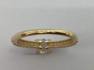 anillo oro 18k con piedra con circonita