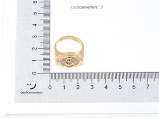 sello oro 18k con piedra con circonita