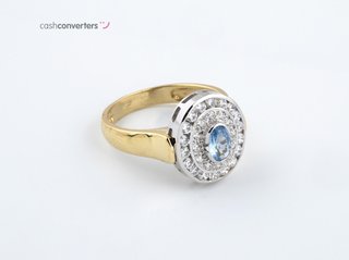 anillo oro 18k con piedra con circonita