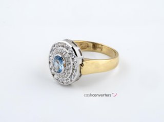 anillo oro 18k con piedra con circonita