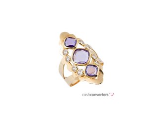 anillo oro 18k con piedra con circonita