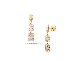 pendientes oro 18k con piedra con circonita
