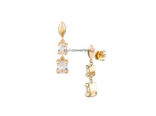 pendientes oro 18k con piedra con circonita