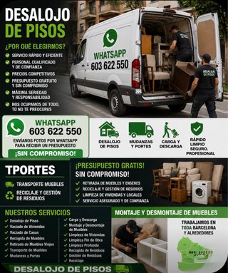 DESALOJO DE PISOS | MUDANZAS Y PORTES