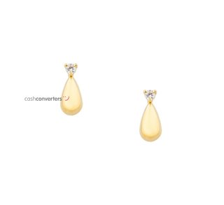 pendientes oro 18k con piedra con circonita