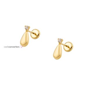 pendientes oro 18k con piedra con circonita