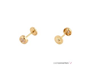 pendientes oro 18k con piedra con circonita