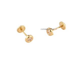 pendientes oro 18k con piedra con circonita