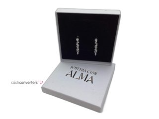 pendientes plata 925mm con piedra con circonita