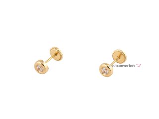 pendientes oro 18k con piedra con circonita