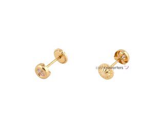 pendientes oro 18k con piedra con circonita