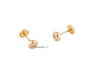 pendientes oro 18k con piedra con circonita