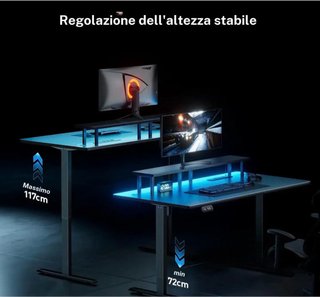 Escritorio Gaming LED Ajustable 140cm electrico